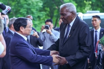 Thủ tướng tiếp Chủ tịch Quốc hội Cuba sang dự lễ tang Tổng Bí thư Nguyễn Phú Trọng