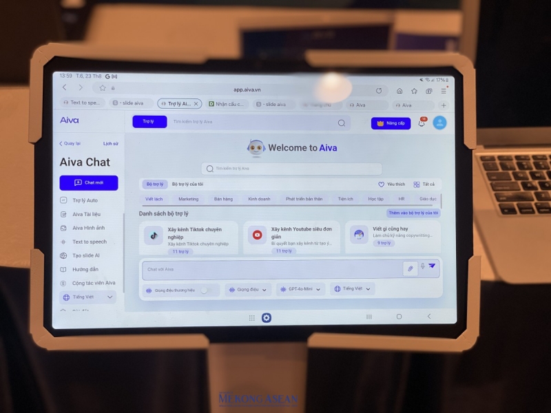 Chia sẻ với Mekong ASEAN, anh Quang Linh, chuyên viên phát triển kinh doanh của AIVA Group cho biết: “Trợ lý ảo AIVA cho phép người dùng tự động hóa các tác vụ kinh doanh với các workflow thông minh, giúp doanh nghiệp tăng 3 lần hiệu suất công việc, tăng hiệu quả marketing bán hàng 200%. Với hơn 50 bộ xử lý, AIVA giúp người dùng ứng dụng AI ở hầu hết mọi tác vụ trong công việc kinh doanh”.