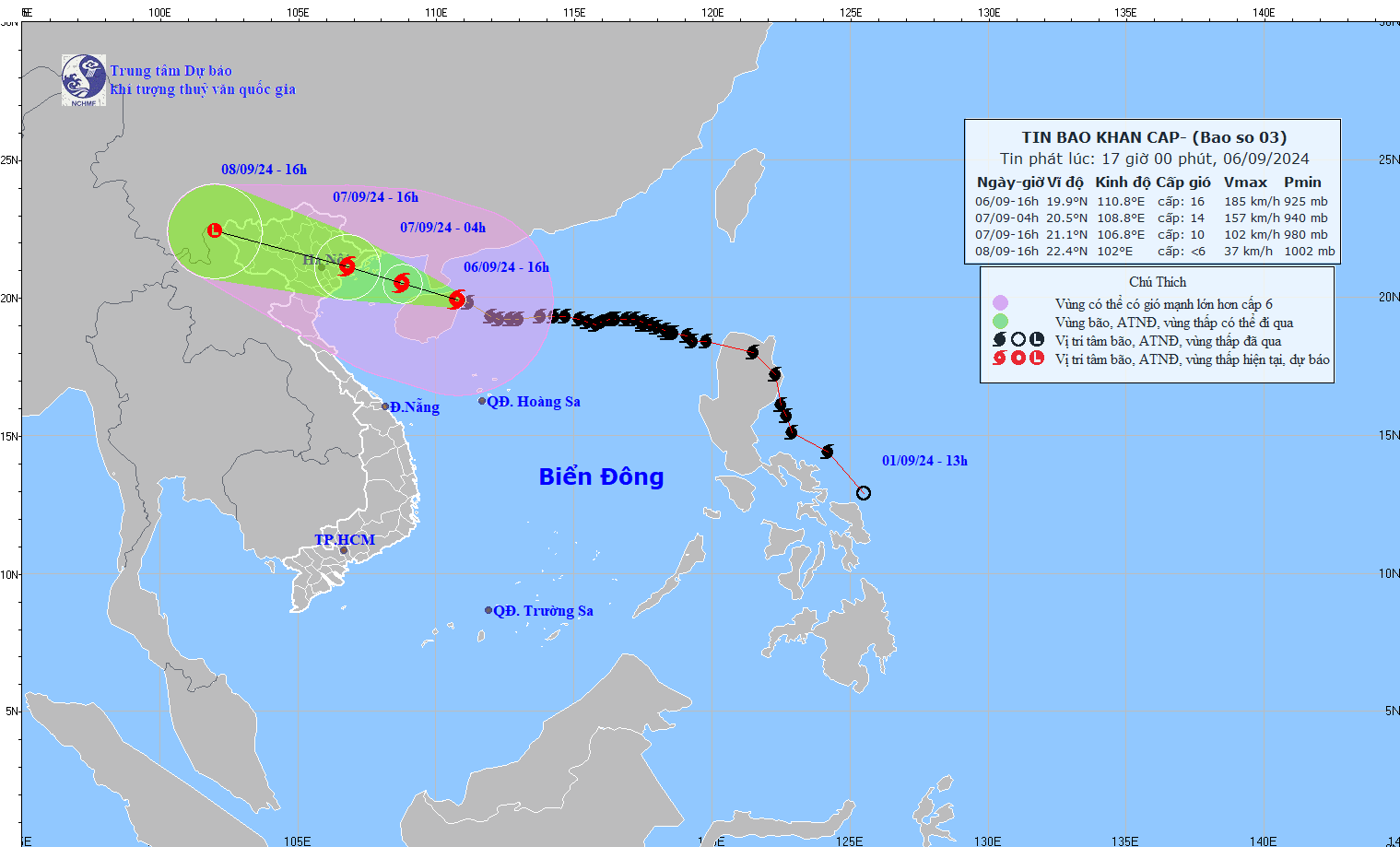 Bão số 3 cách Quảng Ninh 450km, các tỉnh Bắc Bộ xuất hiện mưa lớn