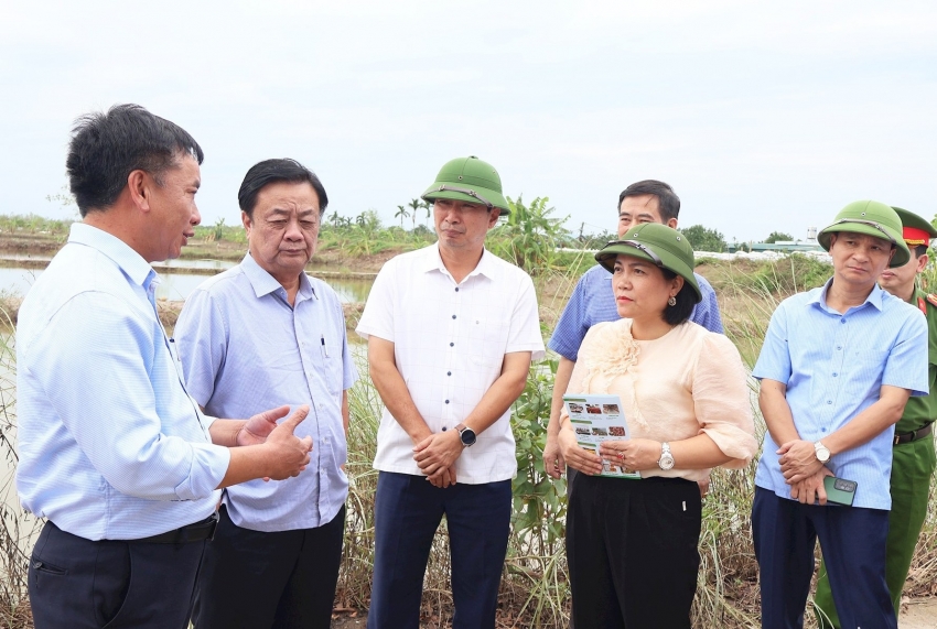 Bộ trưởng NN&PTNT kiểm tra tình hình khắc phục hậu quả sau bão lũ tại Hải Dương