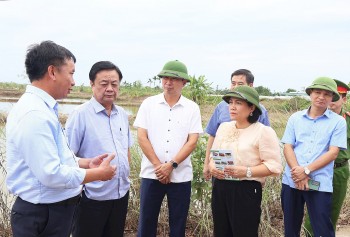 Bộ trưởng NN&PTNT kiểm tra tình hình khắc phục hậu quả sau bão lũ tại Hải Dương