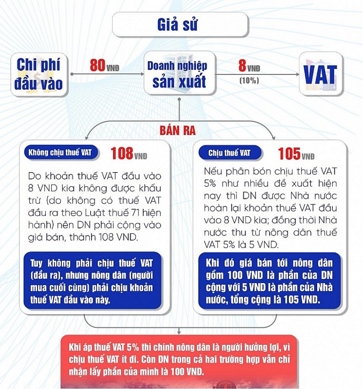 Áp thuế suất 5% với phân bón: Giảm giá thành, tăng thu ngân sách Nhà nước