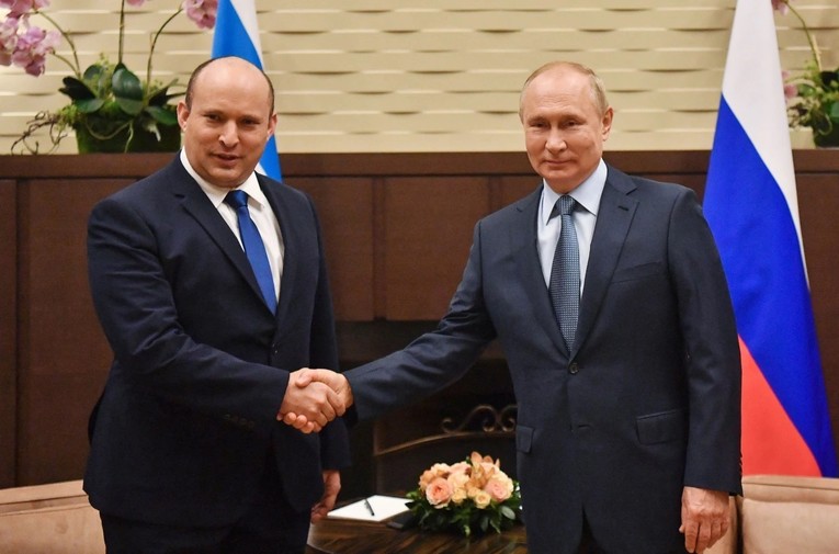 Cựu Thủ tướng Israel Naftali Bennett l&agrave; một trong những nh&agrave; l&atilde;nh đạo thế giới đầu ti&ecirc;n gặp &ocirc;ng Putin trong giai đoạn đầu của cuộc xung đột. Ảnh: RIA Novosti