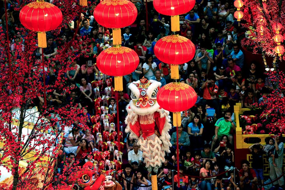 M&uacute;a l&acirc;n l&agrave; m&agrave;n biểu diễn kh&ocirc;ng thể thiếu v&agrave;o dịp Tết Nguy&ecirc;n đ&aacute;n của người Hoa ở Singapore.