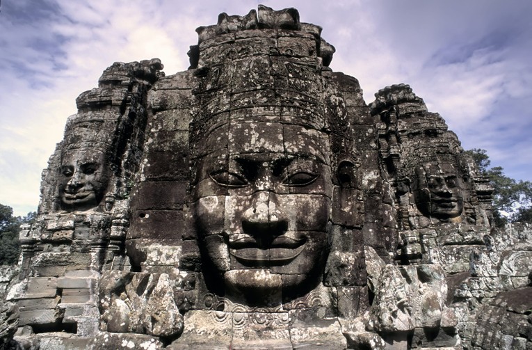 Tượng thần Bayon 4 mặt tại đền Bayon, Angkor Thom. Ảnh: Getty Images