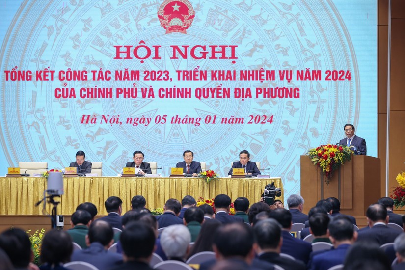 Thủ tướng Phạm Minh Ch&iacute;nh chủ tr&igrave; Hội nghị - Ảnh: VGP