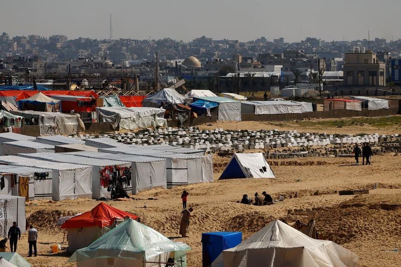 Trại tị nạn tại Rafah, ph&iacute;a nam Dải Gaza ng&agrave;y 8/2/2024. Ảnh: Reuters