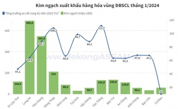 Long An có kim ngạch xuất khẩu cao nhất ĐBSCL trong tháng 1