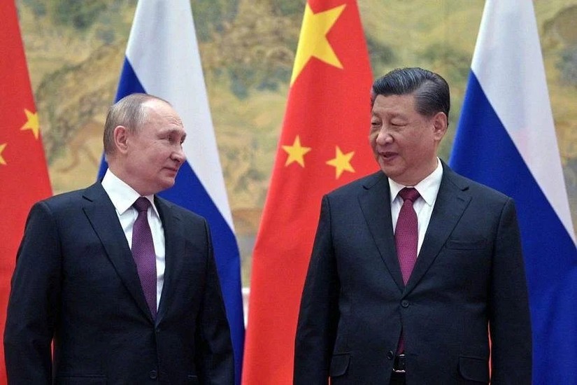 Tổng thống Nga Vladimir Putin v&agrave; Chủ tịch Trung Quốc Tập Cận B&igrave;nh. Ảnh: AFP