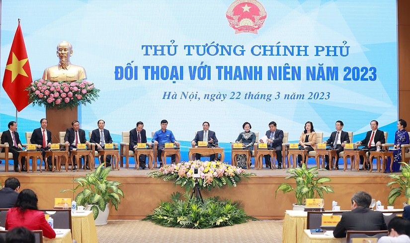 Hội nghị đối thoại với thanh ni&ecirc;n năm 2023 với chủ đề &amp;amp;quot;X&acirc;y dựng nguồn nh&acirc;n lực trẻ chất lượng cao đ&aacute;p ứng kỷ nguy&ecirc;n 4.0&amp;amp;quot;. Ảnh: VGP