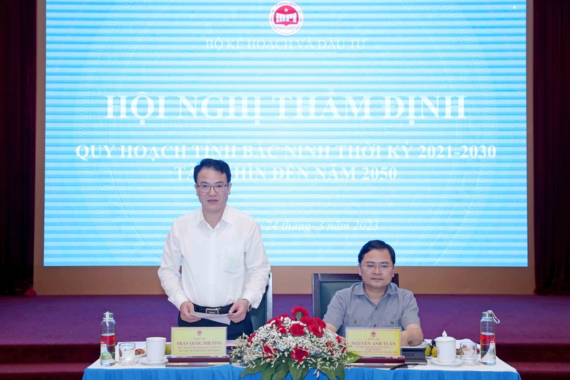 Thứ trưởng Bộ KH&amp;amp;amp;ĐT Trần Quốc Phương chủ tr&igrave; hội nghị thẩm định quy hoạch tỉnh Bắc Ninh, ng&agrave;y 24/3. Ảnh: Đức Trung - MPI.