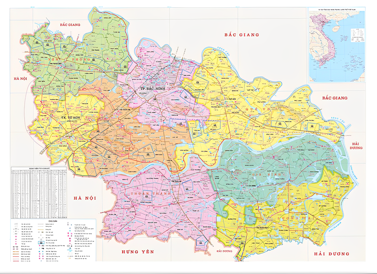 M&ocirc; phỏng bản đồ Bắc Ninh theo quy hoạch 2021 - 2030, định hướng đến 2050.