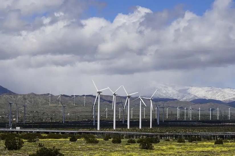 Turbine tr&ecirc;n c&aacute;c c&aacute;nh đồng gần Palm Springs, California. Ảnh: AP