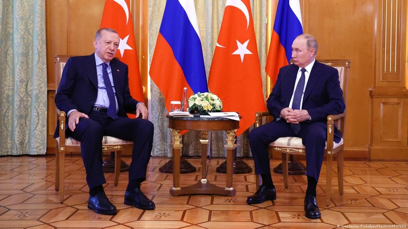 Tổng thống Thổ Nhĩ Kỳ Recep Erdogan v&agrave; Tổng thống Nga Vladimir Putin. Ảnh: Sputnik