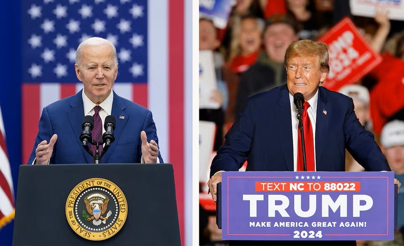 Tổng thống Mỹ Joe Biden v&agrave; cựu Tổng thống Mỹ Donald Trump. Ảnh: Reuters