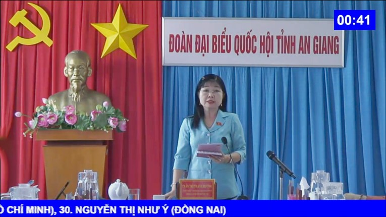 Đại biểu Trần Thị Thanh Hương - Đo&agrave;n ĐBQH tỉnh An Giang. Ảnh: quochoi.vn