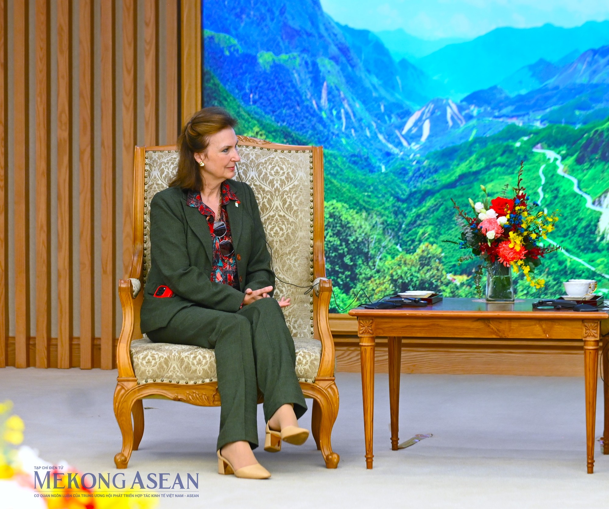 Bộ trưởng Argentina Diana Mondino tại buổi tiếp. Ảnh: Đỗ Thảo - Mekong ASEAN