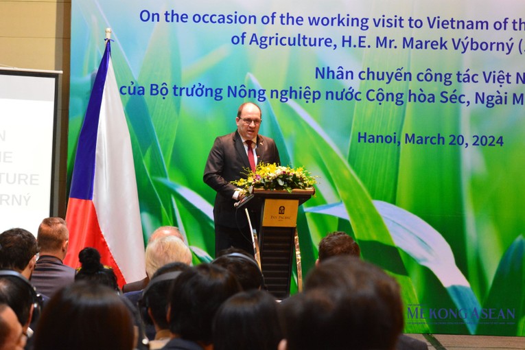 Bộ trưởng Marek V&yacute;born&yacute; ph&aacute;t biểu tại sự kiện. Ảnh: L&ecirc; Hồng Nhung - Mekong ASEAN