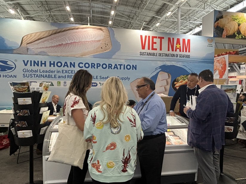 Vĩnh Ho&agrave;n l&agrave; một trong những doanh nghiệp c&oacute; gian h&agrave;ng tại Seafood Expo North America. Ảnh: Vĩnh Ho&agrave;n