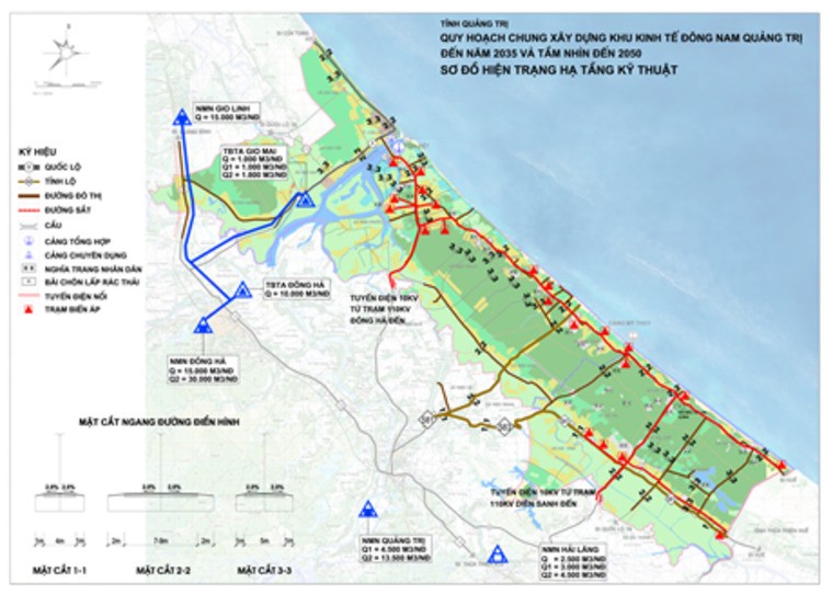 Quy hoạch chung Khu kinh tế Đ&ocirc;ng Nam Quảng Trị. Nguồn: Bộ X&acirc;y dựng.