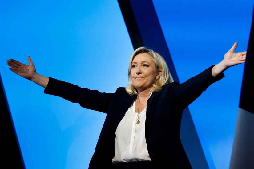 B&agrave; Marine Le Pen, l&atilde;nh đạo Đảng Tập hợp Quốc gia Ph&aacute;p. Ảnh: Reuters