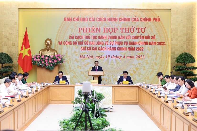 Thủ tướng Phạm Minh Ch&iacute;nh đ&atilde; chủ tr&igrave; Phi&ecirc;n họp thứ 4 của Ban Chỉ đạo cải c&aacute;ch h&agrave;nh ch&iacute;nh của Ch&iacute;nh phủ. Ảnh: VGP