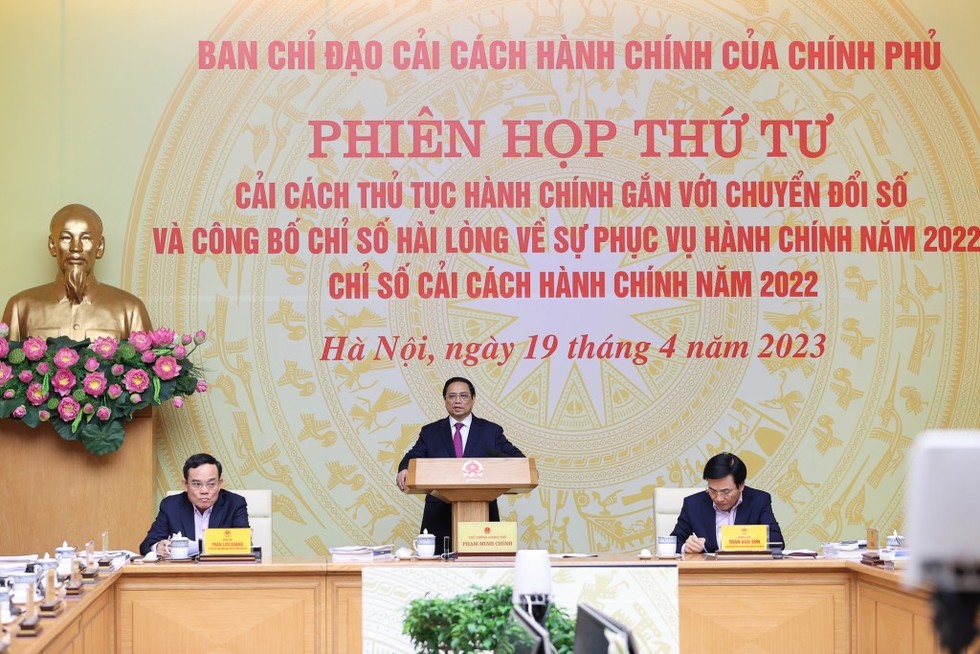 Thủ tướng Phạm Minh Ch&iacute;nh ph&aacute;t biểu tại phi&ecirc;n họp thứ 4 Ban Chỉ đạo cải c&aacute;ch h&agrave;nh ch&iacute;nh của Ch&iacute;nh phủ. Ảnh: VGP.