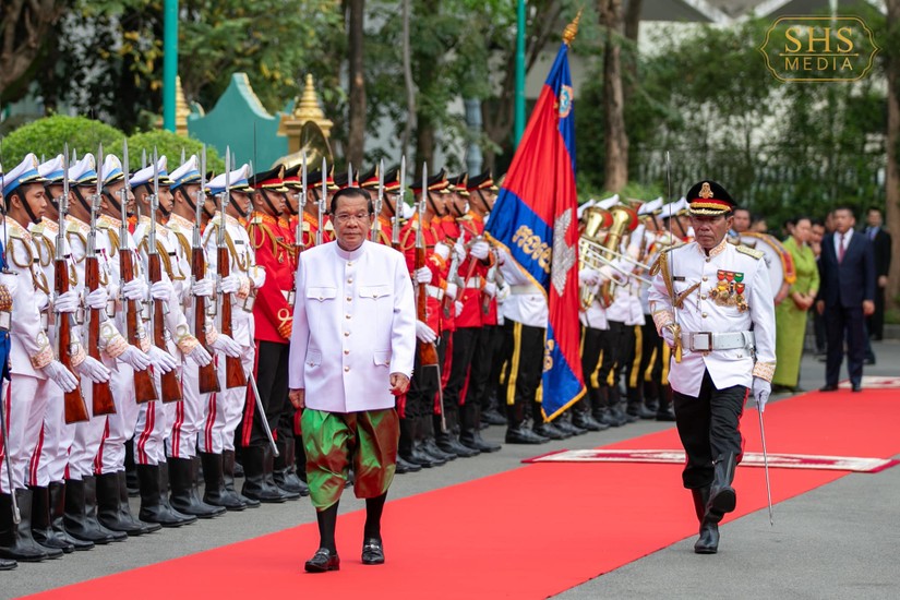 Chủ tịch Thượng viện Campuchia Hun Sen, ng&agrave;y 3/4. Ảnh: Facebook/Samdech Hun Sen of Cambodia