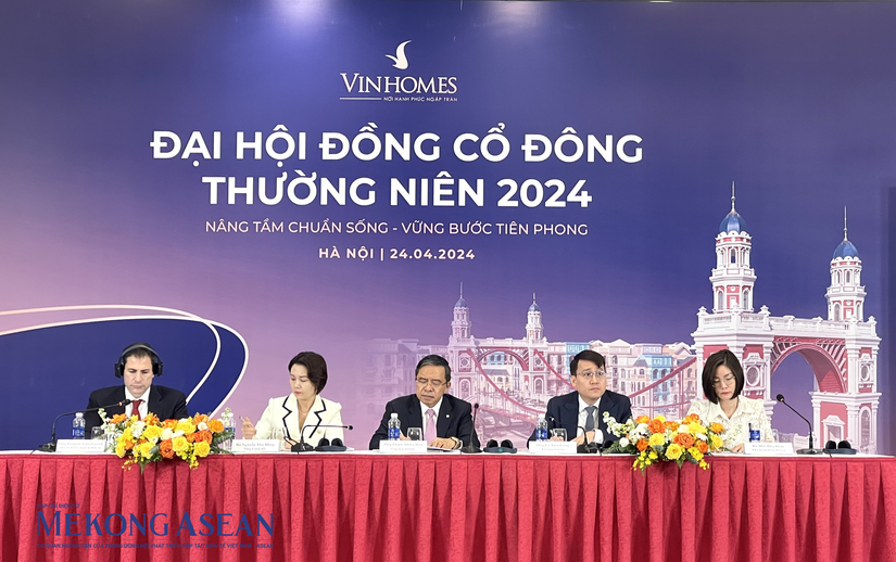 Ban l&atilde;nh đạo Vinhomes tại ĐHĐCĐ thường ni&ecirc;n năm 2024. Ảnh: Thảo Ng&acirc;n - Mekong ASEAN.