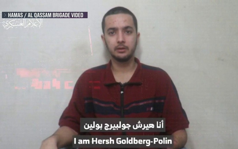 C&ocirc;ng d&acirc;n Mỹ gốc Israel Hersh Goldberg-Polin trong video do Hamas c&ocirc;ng bố ng&agrave;y 24/4.