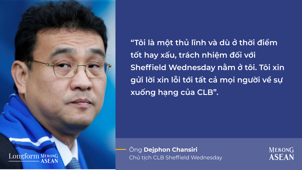 &Ocirc;ng Dejphon Chansiri gửi lời xin lỗi tới người h&acirc;m mộ sau m&ugrave;a giải 2020-2021 của CLB.