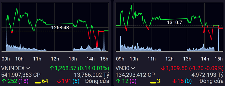 Diễn biến chỉ số VN-Index v&agrave; VN30. SSI