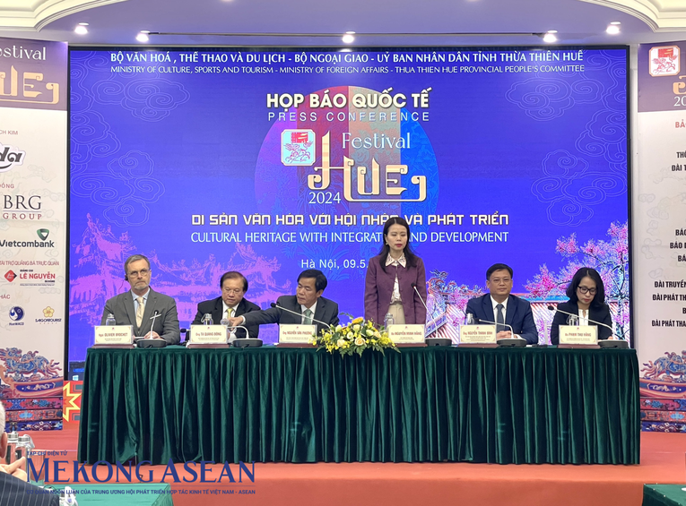 Họp b&aacute;o quốc tế Giới thiệu Festival Huế 2024. Ảnh: Thảo Ng&acirc;n - Mekong ASEAN.