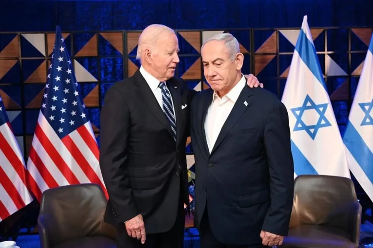 Tổng thống Mỹ Joe Biden v&agrave; Thủ tướng Benjamin Netanyahu gặp nhau tại Tel Aviv, Israel, ng&agrave;y 18/10/2023. Ảnh: GPO