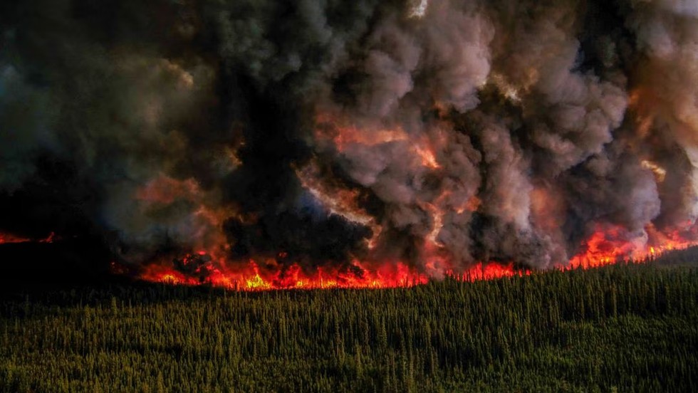 Canada đang trải qua m&ugrave;a ch&aacute;y rừng bất thường trong năm 2023. Ảnh: British Columbia Wildfire Service