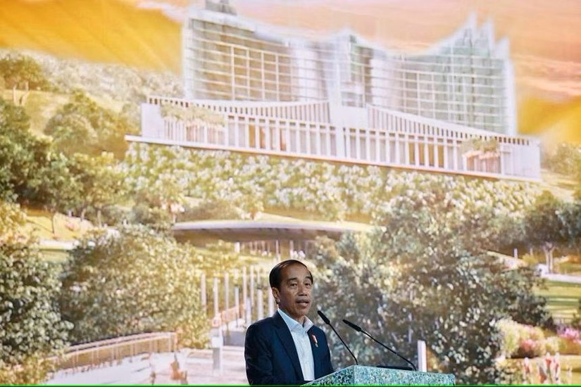 Tổng thống Indonesia Joko Widodo - hay c&ograve;n được biết đến l&agrave; Jokowi - tại sự kiện Ecosperity Week tại Singapore ng&agrave;y 7/6. Ảnh: Straits Times