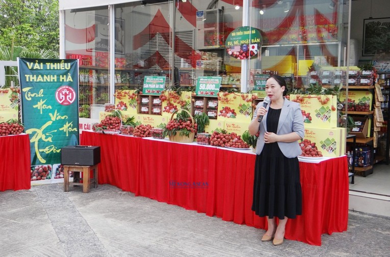 B&agrave; Lương Thị Kiểm, Ph&oacute; Gi&aacute;m đốc Sở N&ocirc;ng nghiệp v&agrave; Ph&aacute;t triển n&ocirc;ng th&ocirc;n tỉnh Hải Dương ph&aacute;t biểu.