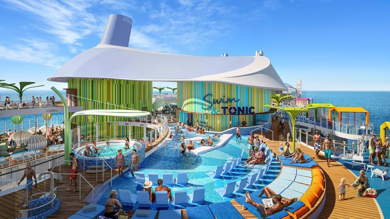 Si&ecirc;u du thuyền Icon of the Seas bao gồm 8 khu vực l&agrave; AquaDome, Chill Island, Thrill Island, Surfside, Hideaway, Royal Promenade, Central Park v&agrave; Suite. Ảnh: Royal Caribbean International