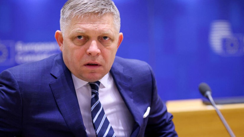 Thủ tướng Slovakia Robert Fico tham dự hội nghị thượng đỉnh c&aacute;c nh&agrave; l&atilde;nh đạo Li&ecirc;n minh ch&acirc;u &Acirc;u tại Brussels, Bỉ ng&agrave;y 22/3/2024. Ảnh: Johanna Geron/Reuters