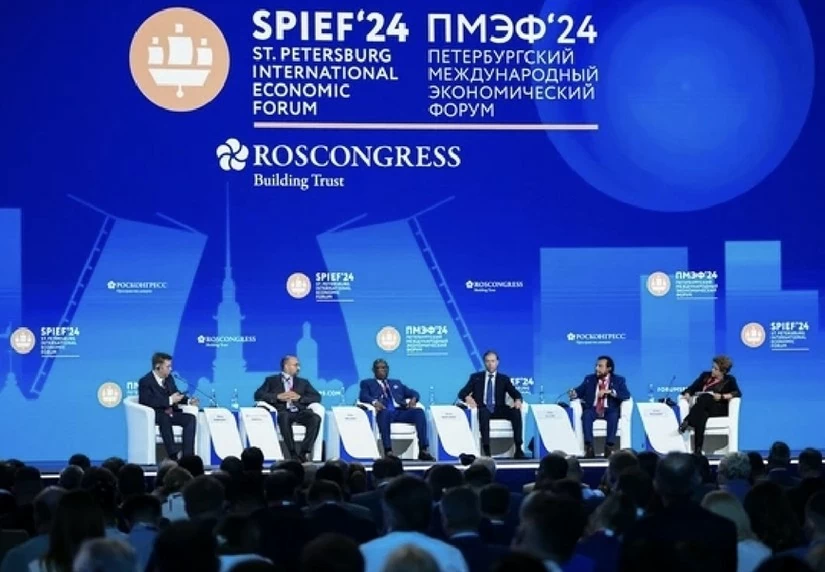 Phi&ecirc;n khai mạc Diễn đ&agrave;n Kinh tế Quốc tế St. Petersburg (SPIEF) ng&agrave;y 6/6/2024. Ảnh: SPIEF