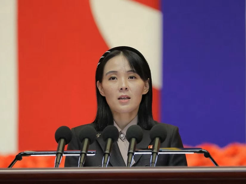 B&agrave; Kim Yo-jong, em g&aacute;i nh&agrave; l&atilde;nh đạo Triều Ti&ecirc;n Kim Jong-un. Ảnh: KCNA