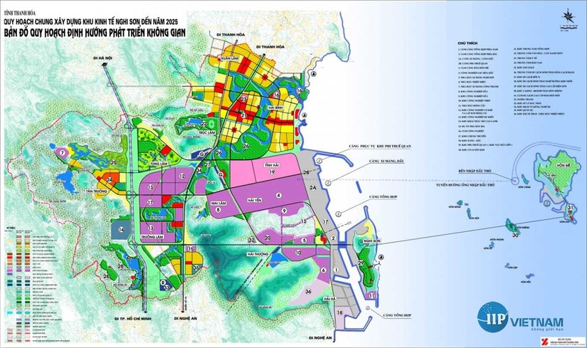 Quy hoạch chung Khu Kinh tế Nghi Sơn, Thanh H&oacute;a. Nguồn: IIP Vietnam.