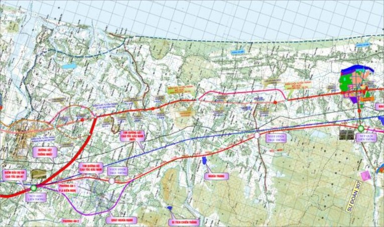 Hướng tuyến dự kiến cao tốc Quảng Ng&atilde;i - Ho&agrave;i Nhơn. Nguồn: Quangngai.gov.vn.