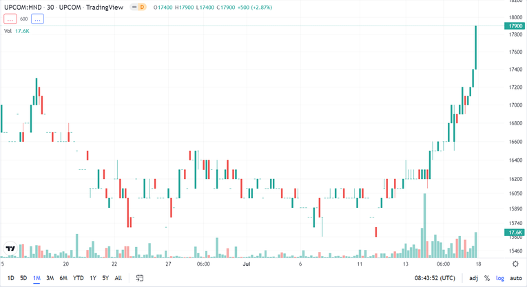 Diễn biến gi&aacute; cổ phiếu HND thời gian gần đ&acirc;y. Nguồn: Trading View.