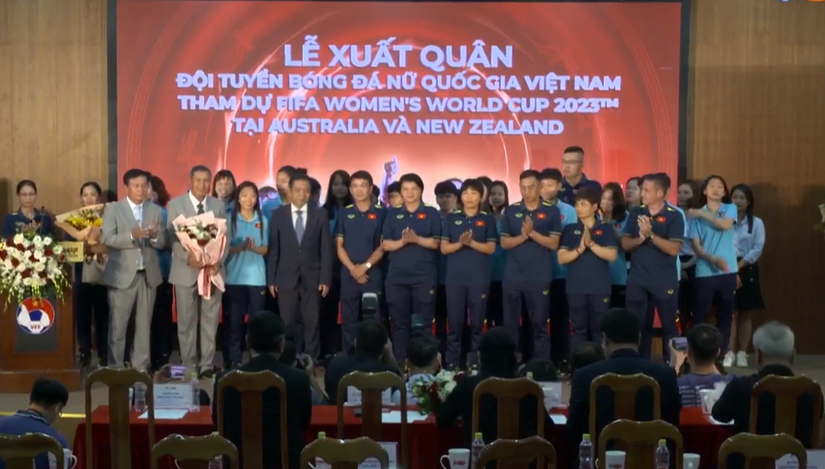 Lễ xuất qu&acirc;n tham dự chung kết World Cup 2023 của đội tuyển b&oacute;ng đ&aacute; nữ Việt Nam.