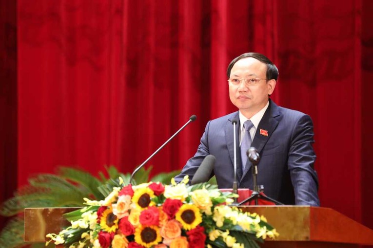 B&iacute; thư Tỉnh ủy, Chủ tịch HĐND tỉnh Nguyễn Xu&acirc;n K&yacute; tại kỳ họp.