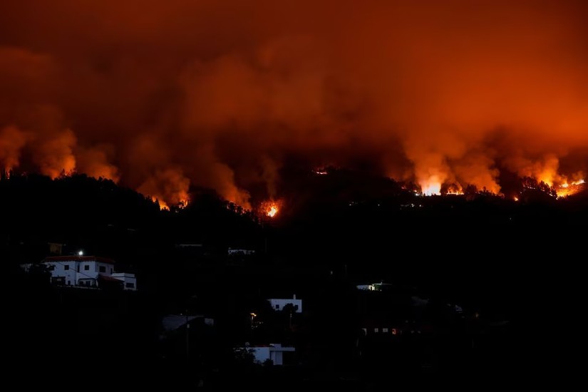 Ch&aacute;y rừng tại Tijarafe tr&ecirc;n đảo Canary của La Palma, T&acirc;y Ban Nha ng&agrave;y 16/7/2023. Ảnh: Reuters