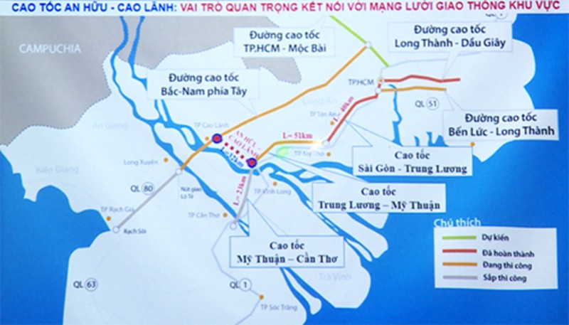 Hướng tuyến cao tốc Cao L&atilde;nh-An Hữu.