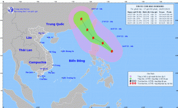 Xuất hiện một cơn bão mạnh cấp 16 có thể ảnh hưởng tới Biển Đông
