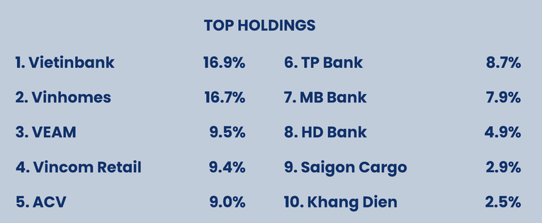 Top danh mục đầu tư của PYN Elite.